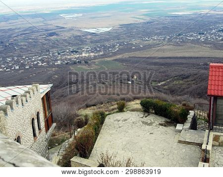 Top View Of Alazani Valley In Georgia In Springtime