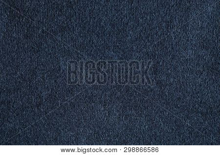 Dark Grey Background. Abstract Texture Of Fleecy Knitted Fabric.