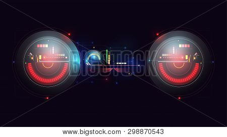 Hud Gauge Interface Of Mechanism Engine Elements  Technology Display