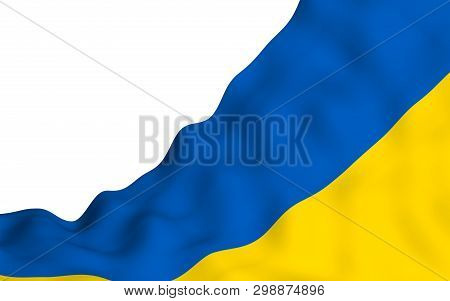 The Flag Of Ukraine On A White Background. National Flag And State Ensign. Blue And Yellow Bicolour.