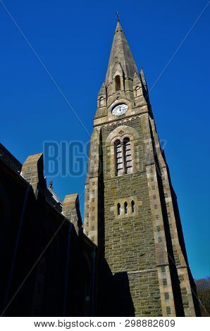 An External View Of The Architectural Detail On A Church Building In The Perthshire Town Of Comrie