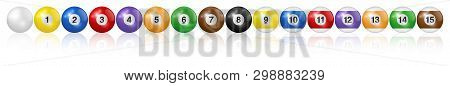 Billiard Balls. Vector High Quality Illustration. Billiard, Pool Balls Collection.