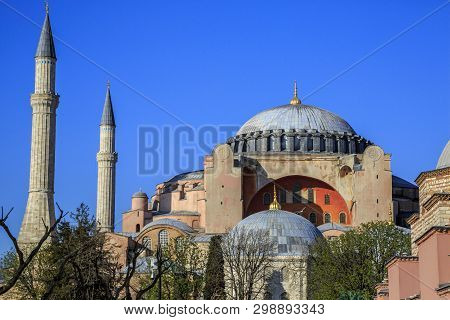 Istanbul/turkey-04.03.2019:exterior Of Hagia Sophiya,aya Sofiya