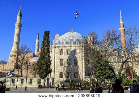 Istanbul/turkey-04.03.2019:exterior Of Hagia Sophiya,aya Sofiya