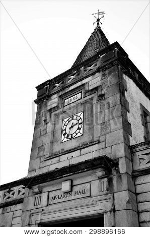 An Exterior View Of The Village Hall At Killin In Rural Stirlingshire.