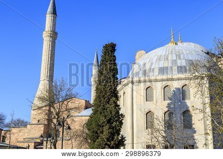 Istanbul/turkey-04.03.2019:exterior Of Hagia Sophiya,aya Sofiya