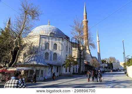 Istanbul/turkey-04.03.2019:exterior Of Hagia Sophiya,aya Sofiya