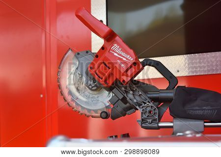 Vilnius, Lithuania - April 25: Milwaukee Power Tools On April 25, 2019 In Vilnius Lithuania. The Mil