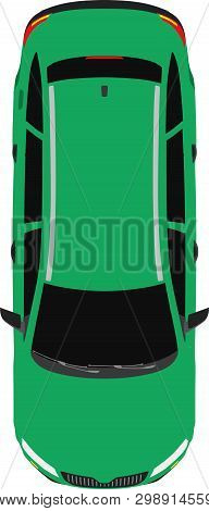 Car Top View Transportaion Concept Vector Flat Icon Illustration