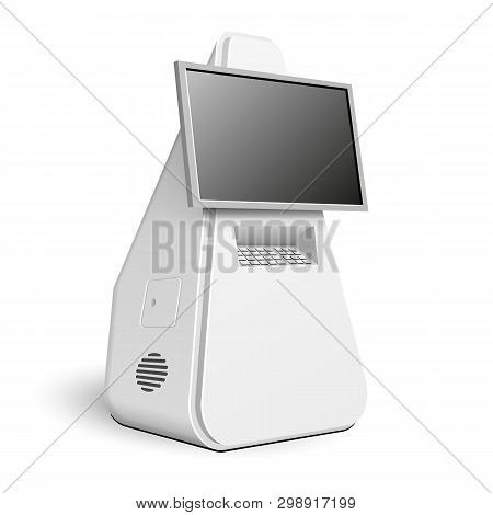 Mockup Two Stand Banner Stall Bar Display. Triangle Rounded Poi Blank Empty Retail. On White Backgro