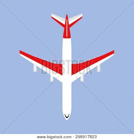 Airbus Departure Runway International White Airliner Top View Flat Icon Isolated