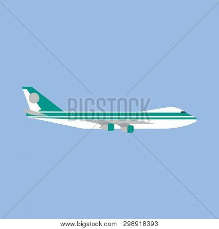 Aeroplane Transoptation Modern Travel Vehicle Side View Vector. Air Business Jet Flat Icon