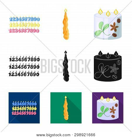 Isolated Object Of Relaxation And Flame Sign. Set Of Relaxation And Wax Vector Icon For Stock.