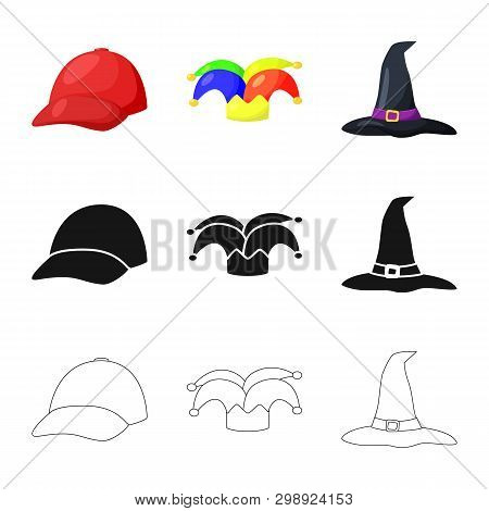 Isolated Object Of Clothing And Cap Logo. Set Of Clothing And Beret Stock Vector Illustration.