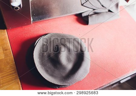 Chef Making Dough Pastry Sheeter Bakery Baker Forming Shaping Dough Rolled Pastry Metal Work Table C
