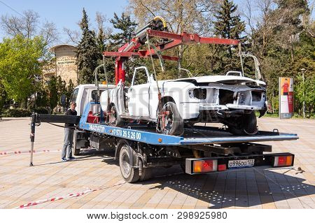 Anapa, Russia - April 27, 2019: Anapa Fire-technical Exhibition At The Theater Square In Anapa, Dedi