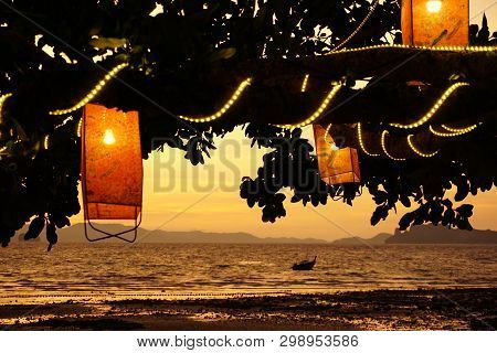 Relaxing And Beautiful Sky And Ocean Along The Beach In Krabi, Thailand