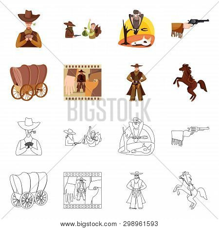 Vector Design Of Texas And History Sign. Collection Of Texas And Culture Stock Vector Illustration.