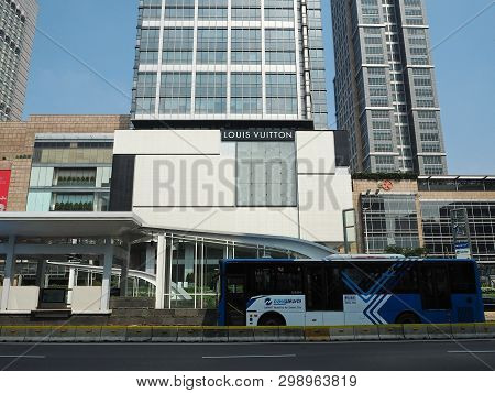 Jakarta, Indonesia - April 17, 2019: Bundaran Hi Integrated Transport Hub Which Connecting Mrt Jakar