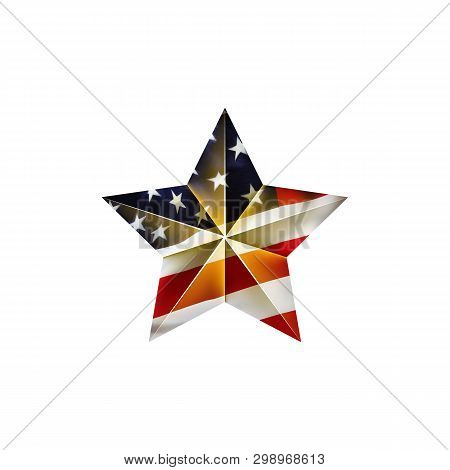 Golden Star. Independence Day Usa. Star For 4Th Of July Celebration.