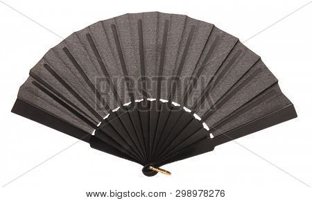 Black handheld fan folding handfan accessory for ladies
