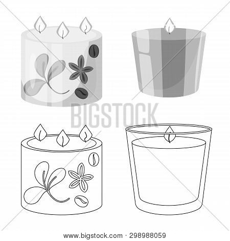 Isolated Object Of Relaxation And Flame Symbol. Set Of Relaxation And Wax Vector Icon For Stock.