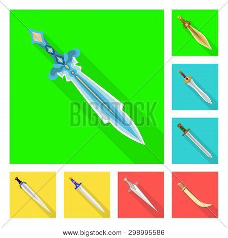 Isolated Object Of  And Sword  Icon. Collection Of  And Knife  Vector Icon For Stock.