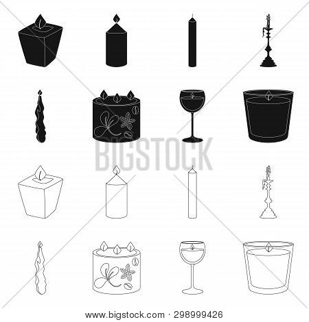 Isolated Object Of Relaxation And Flame Symbol. Set Of Relaxation And Wax Vector Icon For Stock.