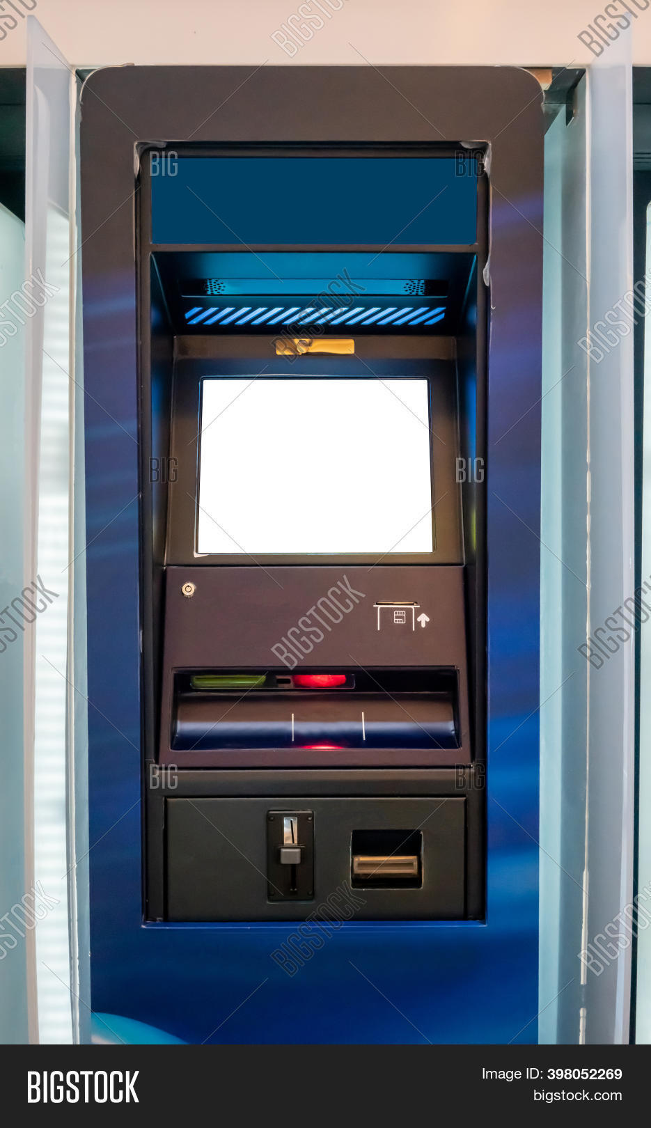blue atm machine image photo free