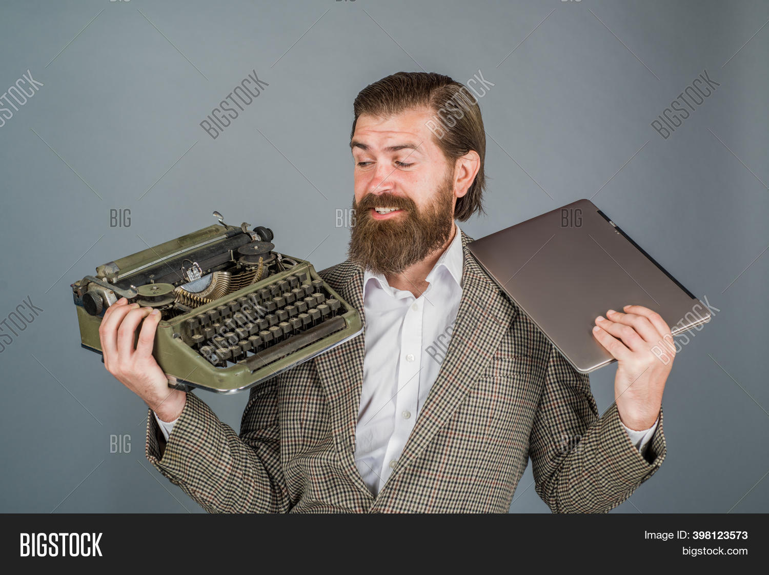 Typewriter Vs Laptop. Image & Photo (Free Trial) Bigstock
