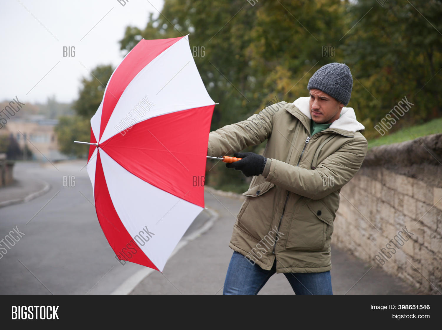 Man Colorful Umbrella Image & Photo (Free Trial) Bigstock