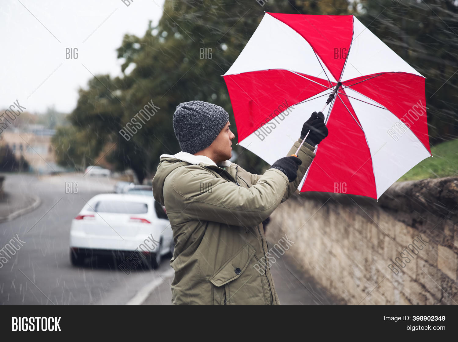 Man Colorful Umbrella Image & Photo (Free Trial) Bigstock