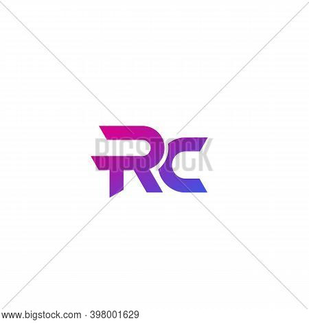Rc Letters Logo Design On White, Eps 10 File, Easy To Edit