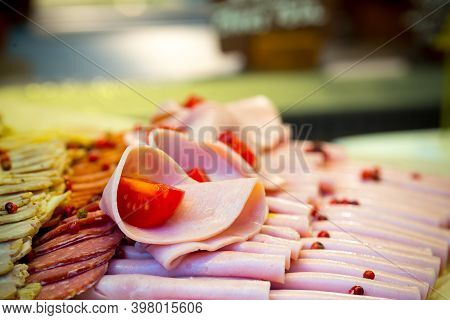 Cliced Meat And Ham Ready To Be Served