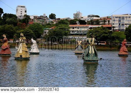 Salvador, Bahia, Brazil - December 4, 2020: Sculpture Of Orxias, Sacred Entity In The Candoble Regio