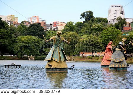 Salvador, Bahia, Brazil - December 4, 2020: Sculpture Of Orxias, Sacred Entity In The Candoble Regio