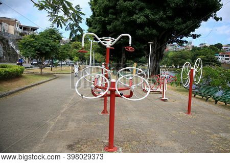 Salvador, Bahia, Brazil - December 4, 2020: Open Sky Academy Instruments Are Seen In Dique De Tororo
