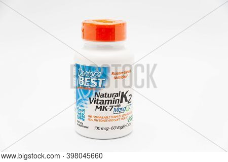 Fuji City, Shizuoka-ken, Japan - November 7, 2020: Doctor's Best, Natural Vitamin K2 Mk-7 With Menaq