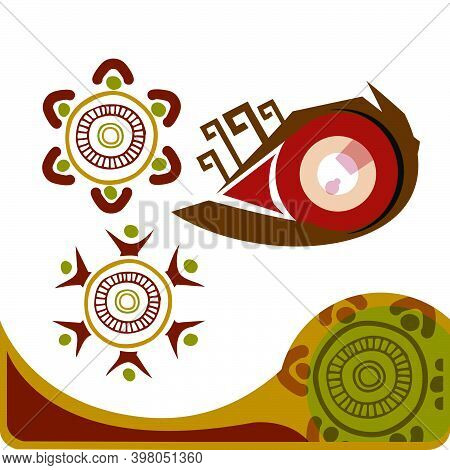 Pattern Abstract Ethnic Circle Logo Design Template Flow Line Round Shape And Loop Symbol Graphic El