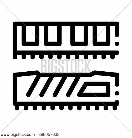 Riser Memory Cards Black Icon Vector. Riser Memory Cards Sign. Isolated Symbol Illustration