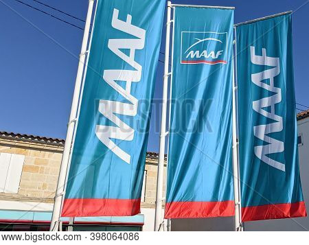 Bordeaux , Aquitaine  France - 12 01 2020 : Maaf Sign And Text Logo On Flag Front Of Office Store Fr