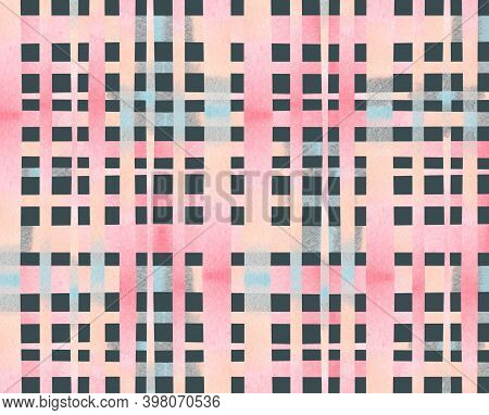 Geometric Seamless Pattern Ping In A Cage In Dark Basckground.