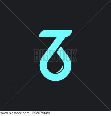 Abstract Number 7 Drop Water Symbol Logo Vector