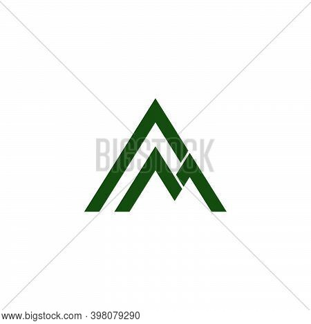 Letter Rm Simple Geometric Mountain Line Logo Vector