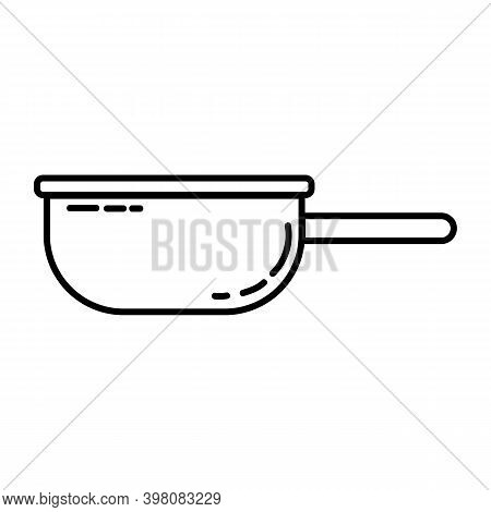 Tin Camping Plate Flat Line Icon. Metal Utensil Element Vector Stock Isolated Image On White Backgro