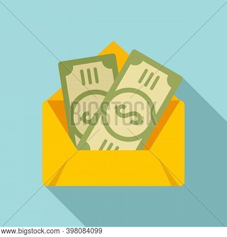 Envelope Bribery Money Icon. Flat Illustration Of Envelope Bribery Money Vector Icon For Web Design