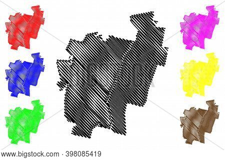 Kennebec County, Maine (u.s. County, United States Of America, Usa, U.s., Us) Map Vector Illustratio