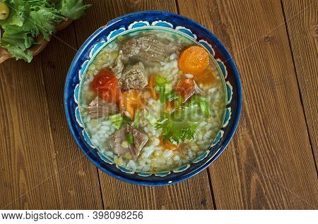 Kurban Chorba - Traditional Bulgarian Soup Close  Up