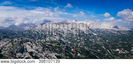 Closeup Of The Dachstein Mountain Range From The Famous Tourist Place Krippenstein During An Approac