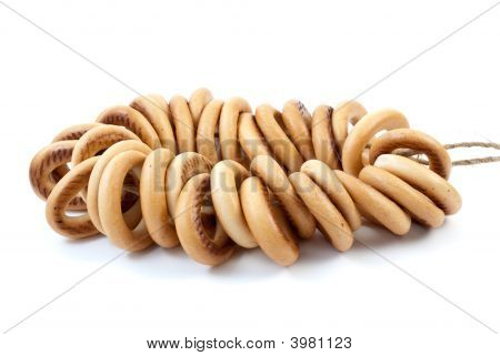 Alcuni anelli di pane sulla corda